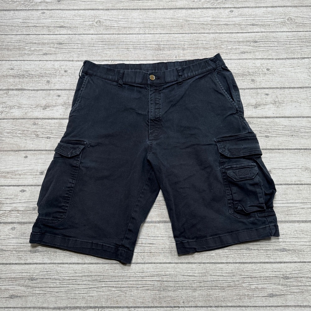 Dakota Cargo Shorts Men's 38 Black Relaxed Fit Cotton Tactical Utility Workwear
